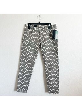 Mavi Jeans Women’s 30 Waist Grey White Ikat Mid Rise Alexa Ankle Stretch Jeans